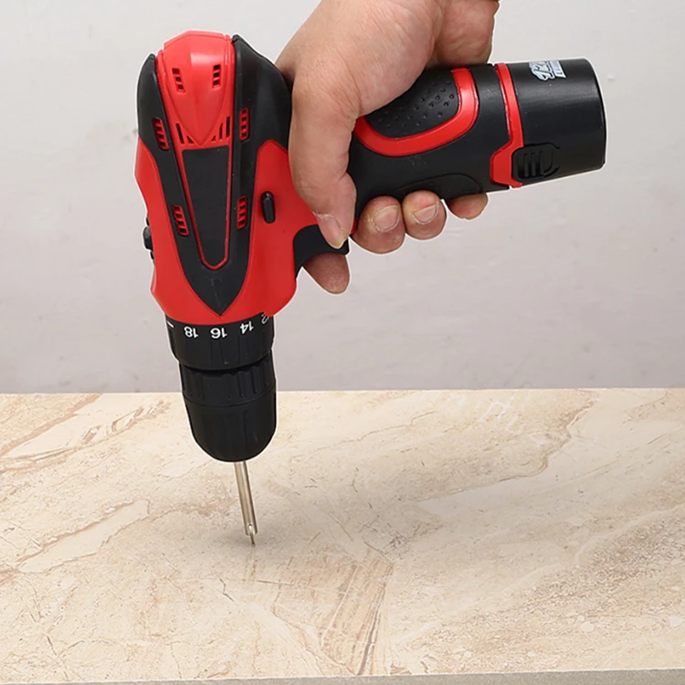 

12V Household Portable Rechargeable Lithium Wireless Li-ion Battery Cordless Electric Power Screwdriver Drill Drilling Machine