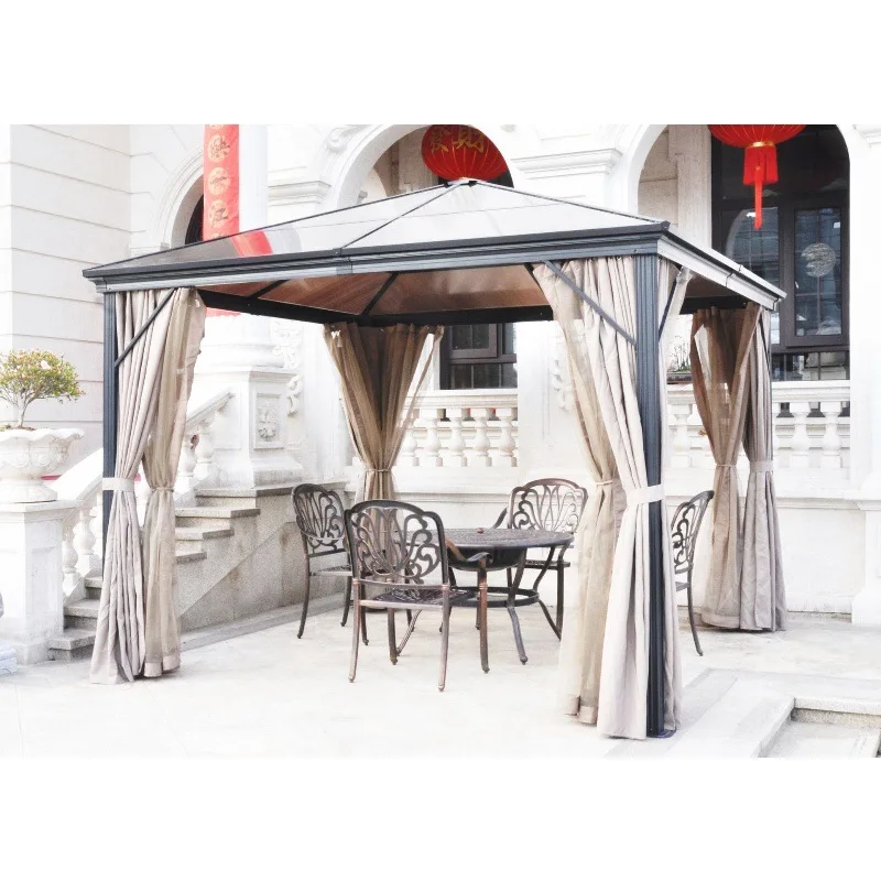 Outdoor Aluminum Garden Sun Shed PVC Shade Top Outdoor Gazebo 3 * 3M Luxury Sun Shed