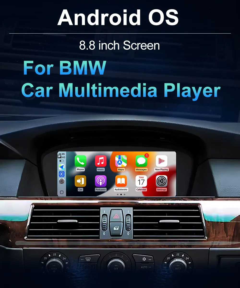 8,8'' Auto-Video-Multimedia-Player Android 16 BT für BMW 3/5er Serie E60 E61 E90 E91 E92 E93 2005 - 2012 CCC CIC System GPS-Navigation – Detail 4