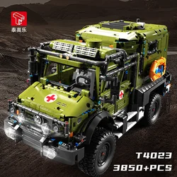 3850pcs Military Rescue Car building blocks Off-road Defense Vehicle Model 1:11 T4023 building blocks Toy DIY Children adultgift