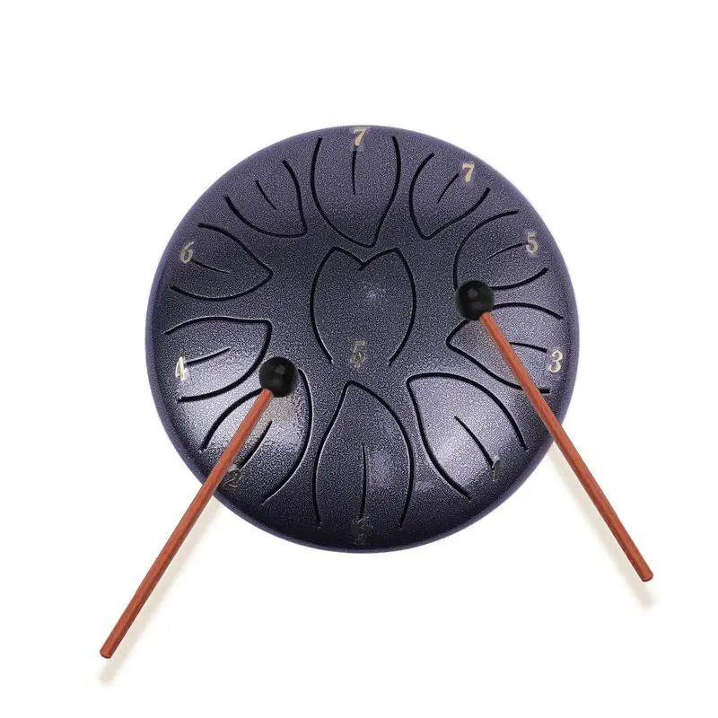 6 inches 11 Notes Hand Drums Ethereal Drum Rain Drum Instrument Portable Steel Tongue Drum Meditation Drum  for Music Education