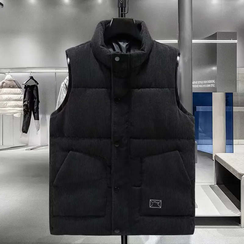 2026 Men's stand-up collar blazer winter and autumn warm denim vest stylish thick and comfortable casual shirt and coat M-5XL
