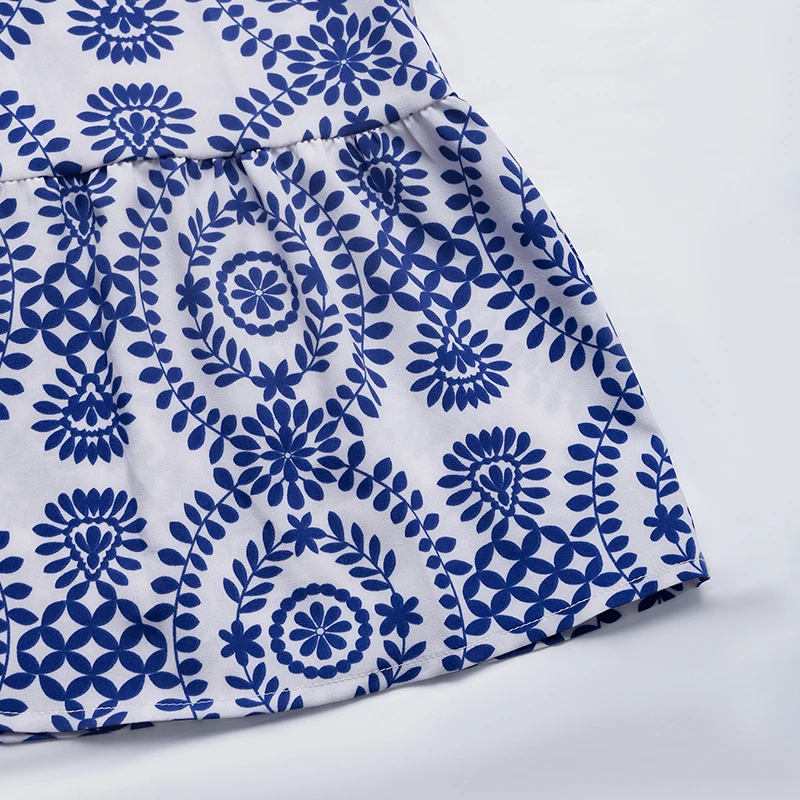 Feminino azul branco estampa geométrica gravata ombro fenda maxi vestido verão boho casual festa férias ajuste fino