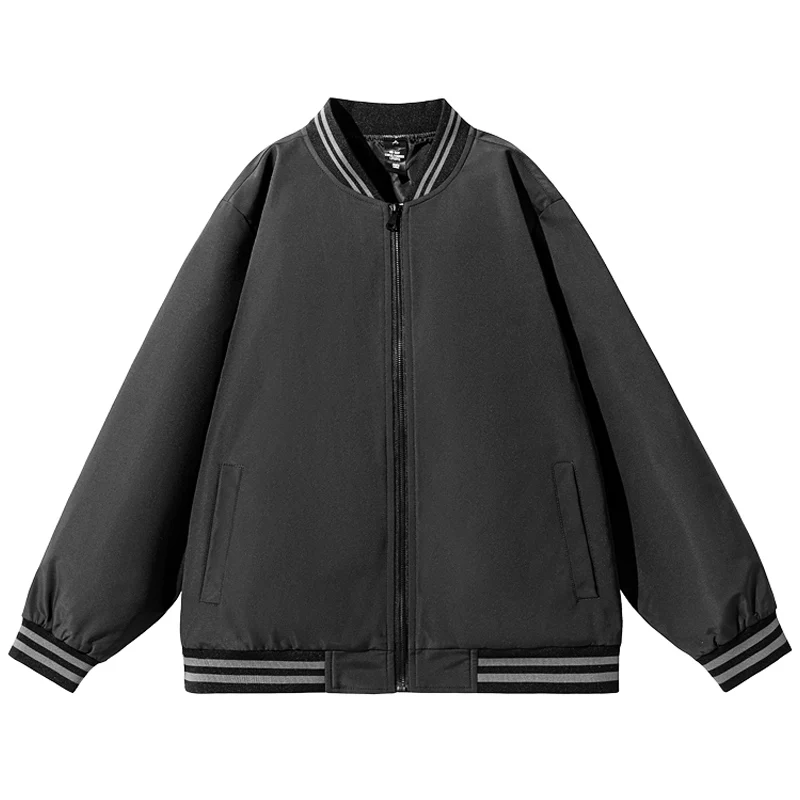 

Осенняя куртка-бомбер, мужская уличная одежда, приталенная мужская куртка с бейсбольным воротником, пальто, однотонная ветровка, повседневная верхняя одежда, топы