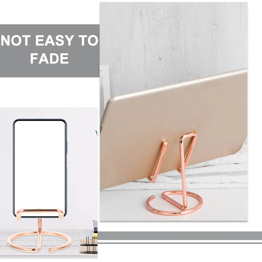 

Premium Iron Desktop Stand for Phones and Business Cards Robust Single Piece Formation Prevents Fading Holds Various Items