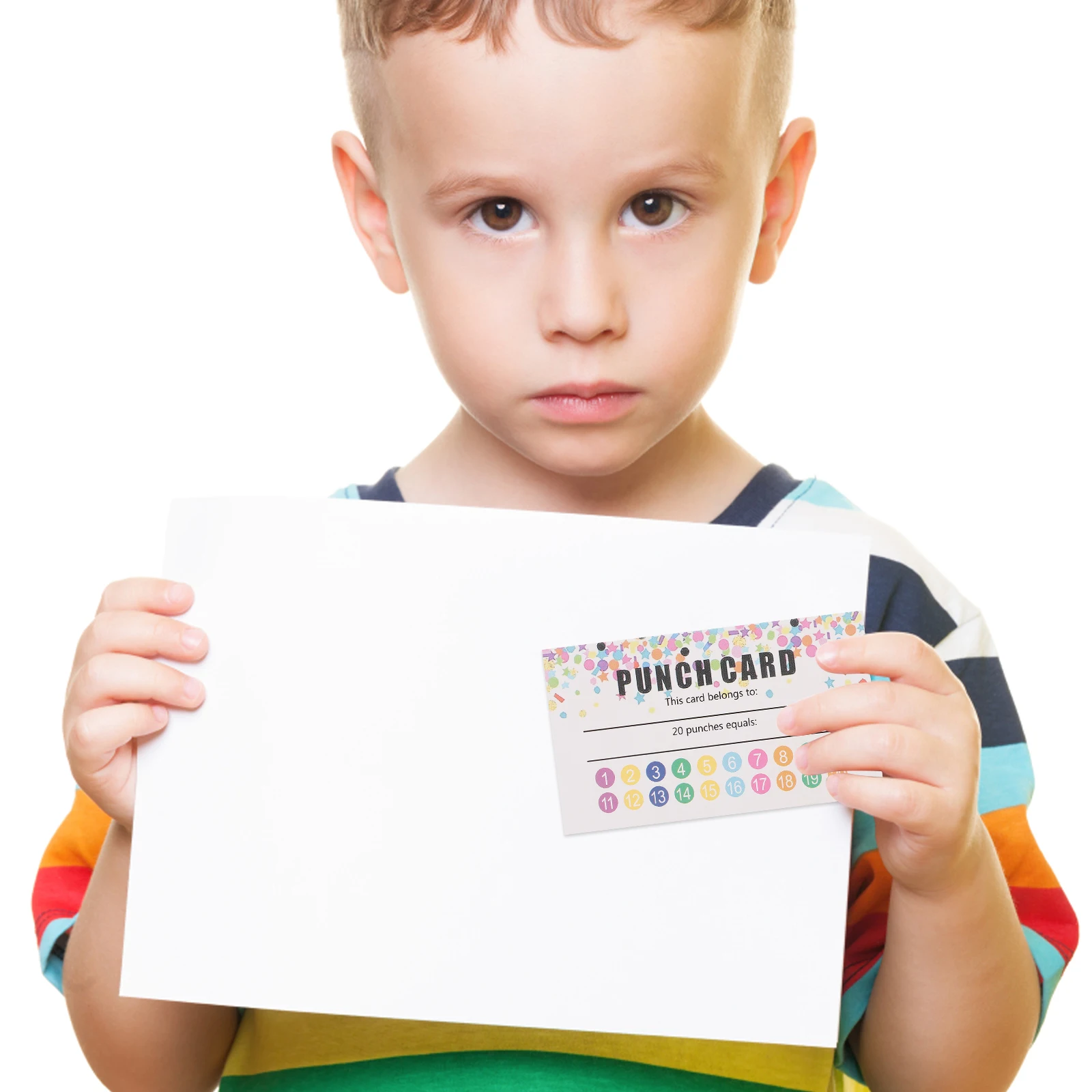 

50 Sheets Reward Punch Cards Kids Classroom Must Haves Portable Loyalty Tools Student Business Paper Cartoon Motivational