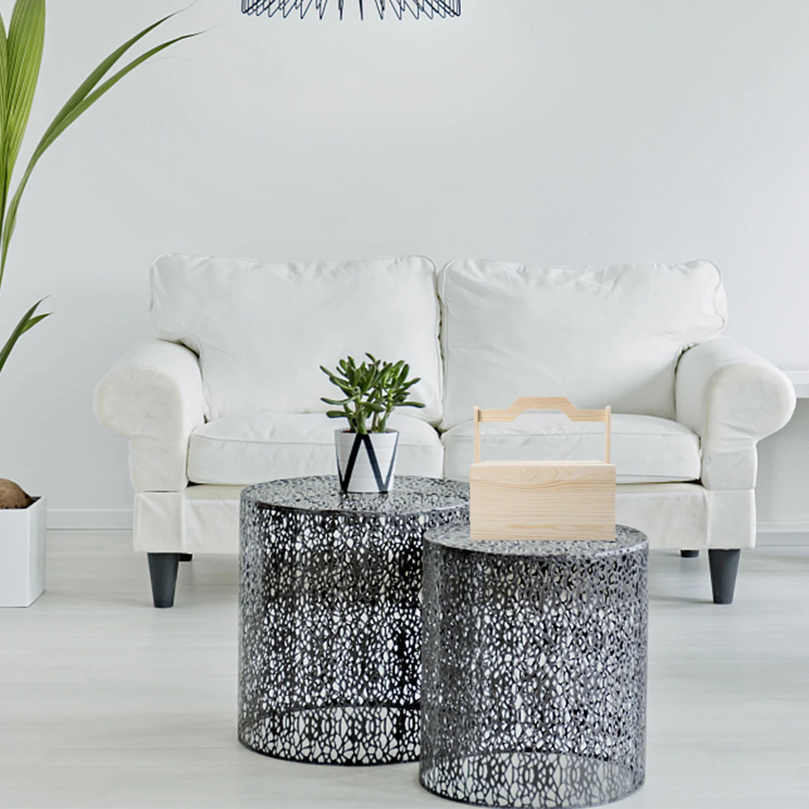 

1Pcs Wooden Gift Box Portable Storage Case Large Capacity Household Sundries Organizer with Handle Vintage Craft Photo Storage