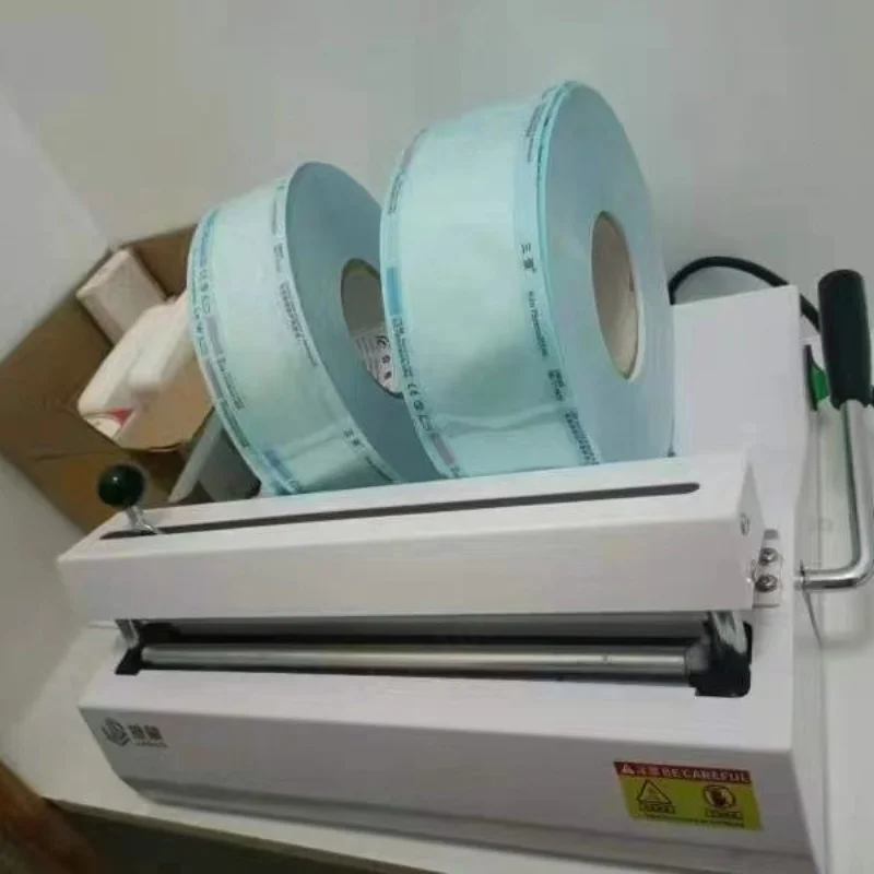 500W Tooth Pouch Sealer 110V 220V Sterilization Bag Packaging Machine with Stand 0-250mm Width Medical Instrument Wrapper