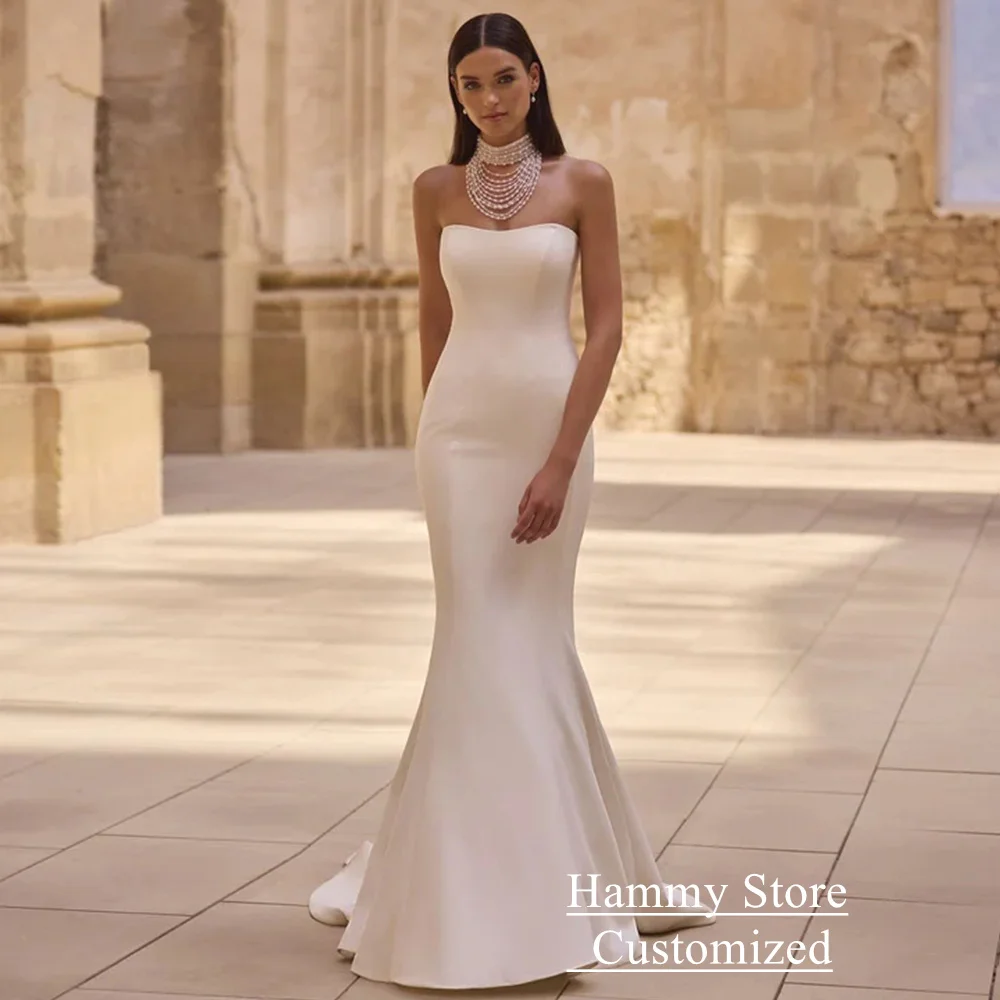 Simple Mermaid Wedding Dress with Flower Cape Customized Luxury Arabian Bride Dresses Sweetheart Sleeveless Dubai Bridal Gown