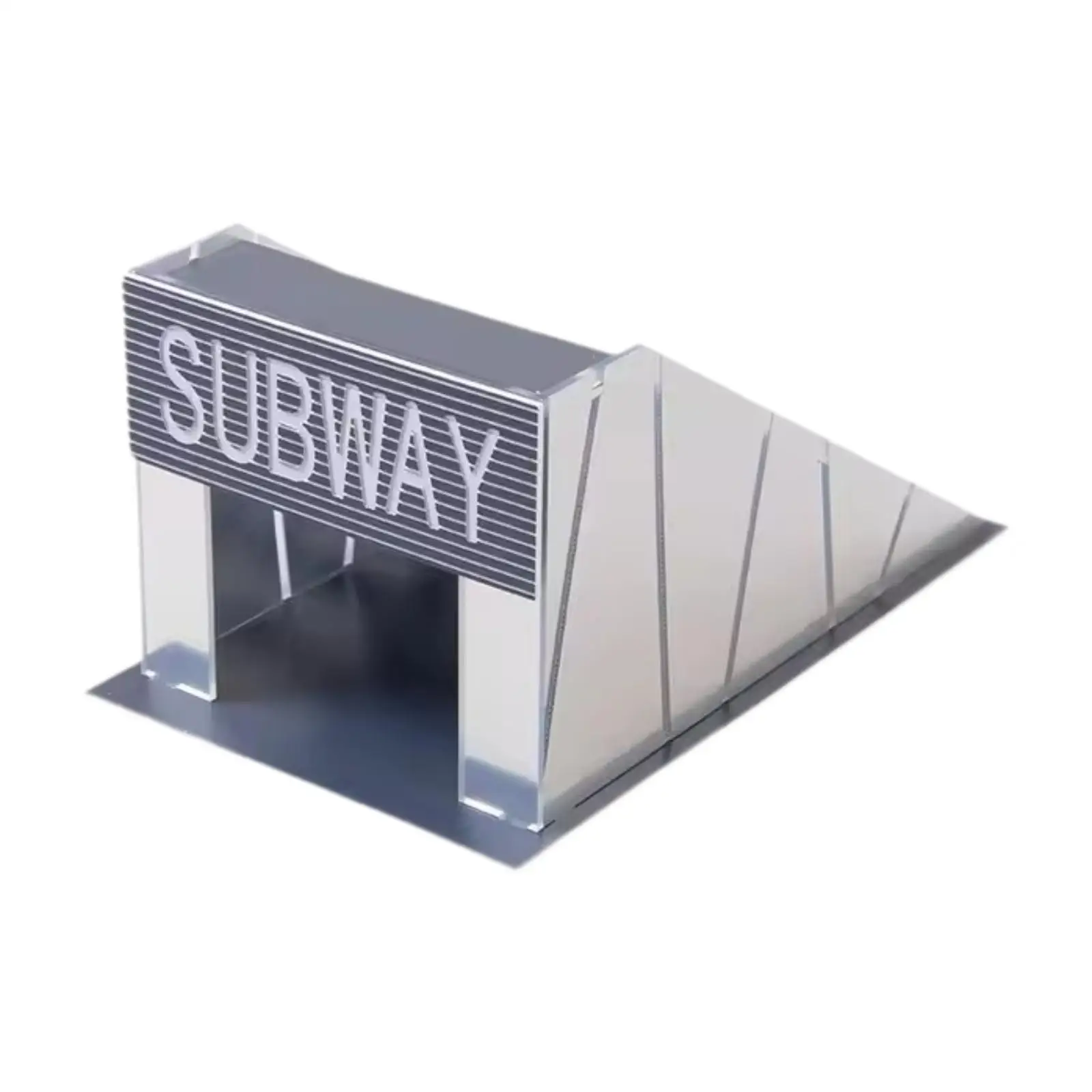 Cena de arquitetura modelo de estação subway para decoração de cena de micro paisagem