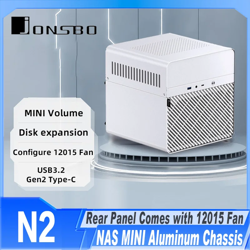 Jonsbo N2 All Aluminum Alloy Mini ITX Case for PC Cabinet NAS Case Computer Case with 5 HDD Hard Disk Installation Positions