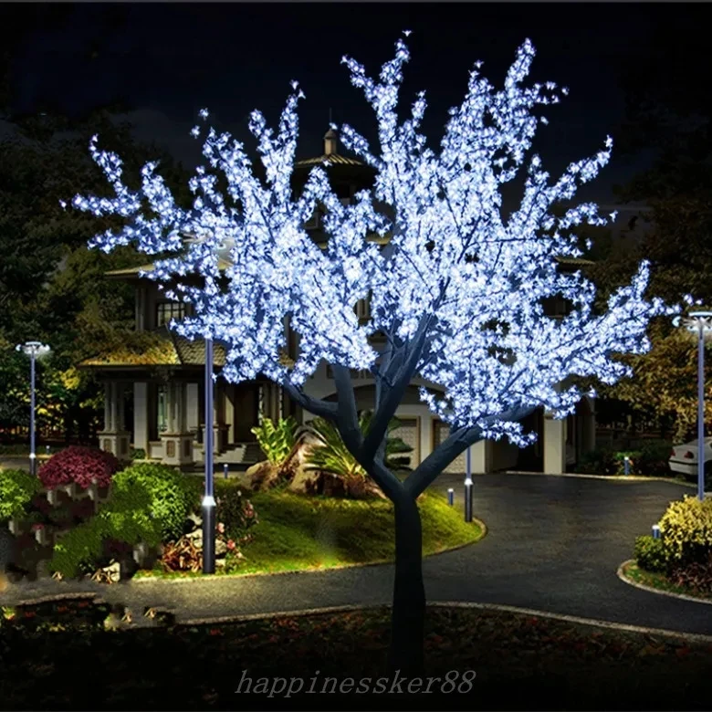 Natural Tree trunk LED Artificial Cherry Blossom Tree Light Christmas 3m Height 110/220V Rainproof Outdoor Use