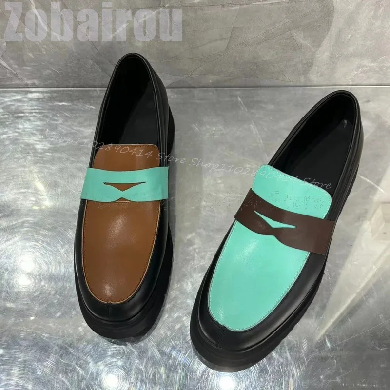 Mocassini di design da cucito alti asimmetrici di colore misto Moda Slip On Scarpe da uomo Scarpe casual da uomo per banchetti di feste fatte a mano di lusso