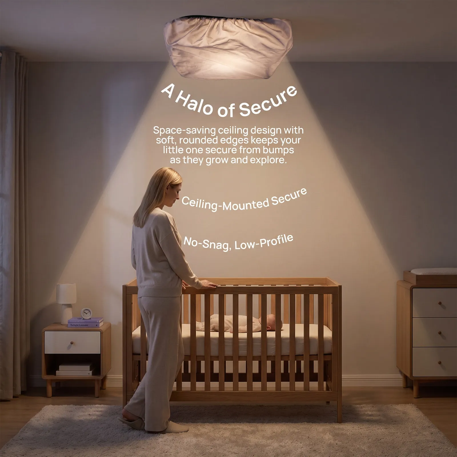 Soft Fabric Ceiling Light Shade Diffuser Lampshade Nursery Ceiling Lamp Cover Anti-Glare Baby Room Light Nursery Lampshade