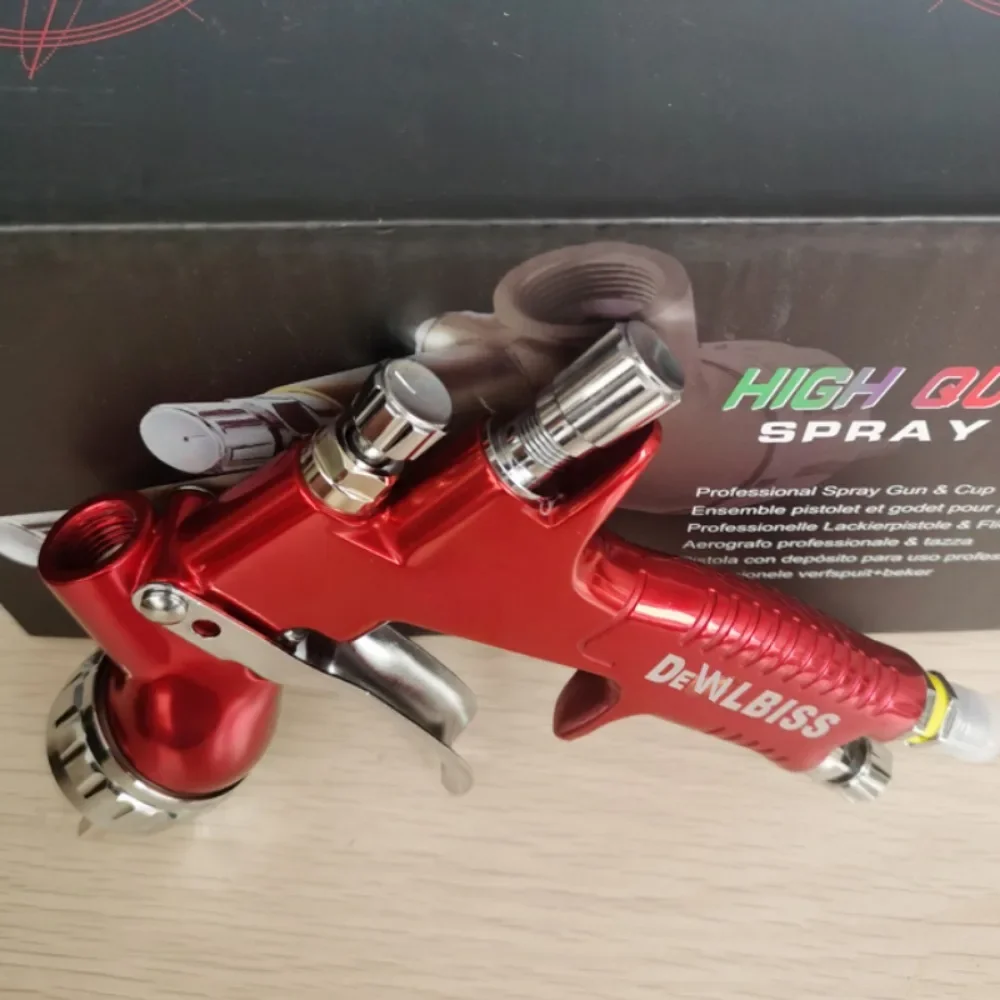 Tpaitlss Spray Gun G T I Pro Painting Gun TE20 1.3mm Nozzle Red With Mixing Cup Water Based Air Spray Gun Airbrush