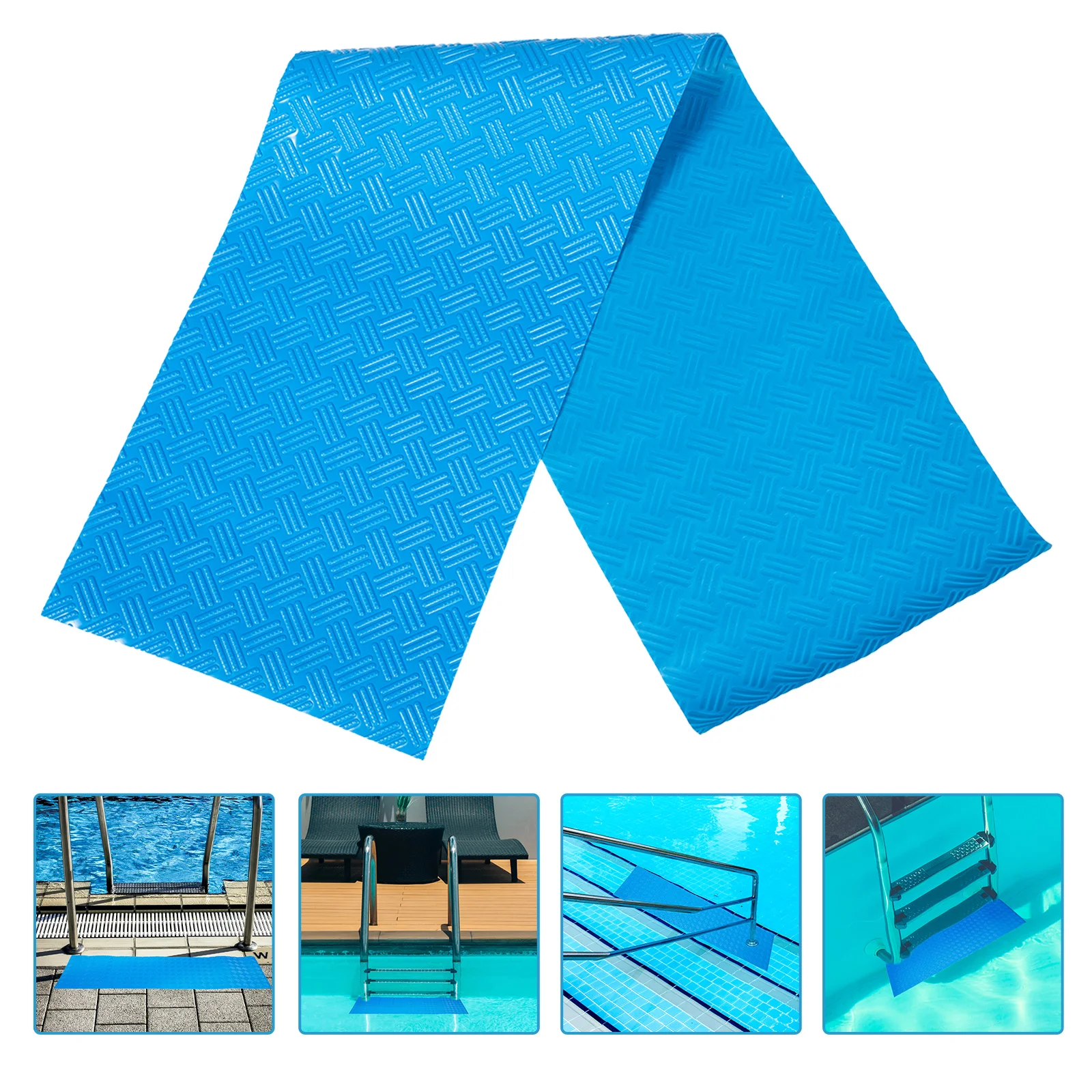 

Swimming Pool Ladder Mat Non Slip Protective Outdoor Blue Stairs Rubber Pad Long Lasting Easy To Use