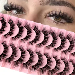 10pairs Mink Eyelashes Invisible Band Lash Extension Natural False Eyelashes Cross Cluster Fairy 3D Faux Big Eye Long Fake Lashe