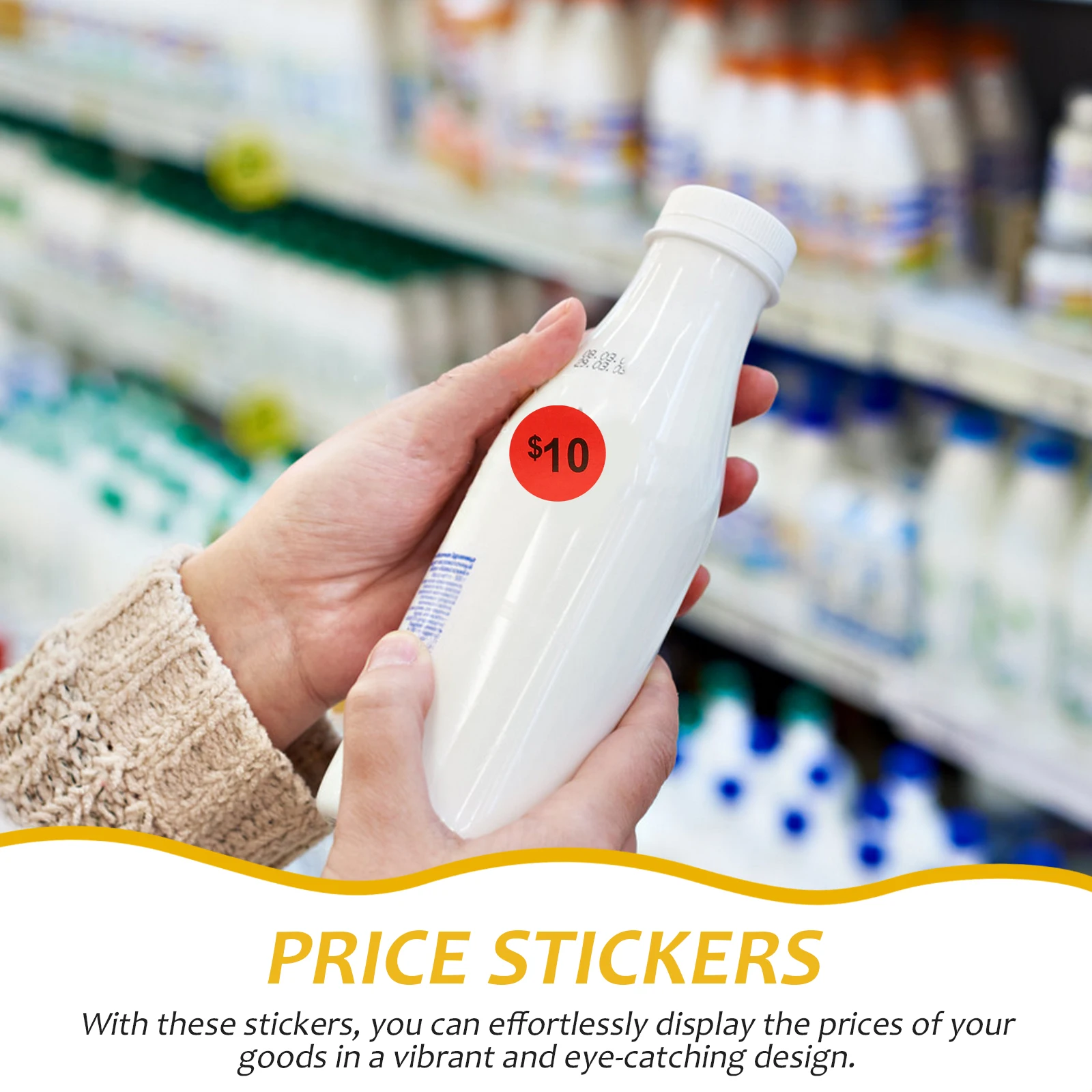 

480pcs Price Stickers Self Adhesive Labels Retail Creative Sign Sale Pricing Paper Tags Bright Color Round Supermarkets Shop