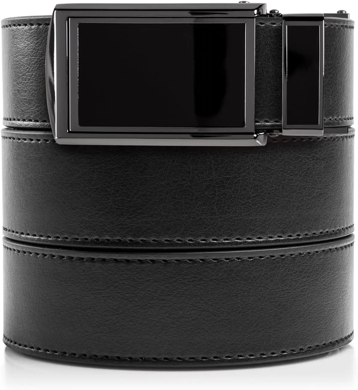 

Регулируемый мужской ремень из веганской кожи, черная пряжка и регулируемая по длине конструкция, подходит для талии до 48 дюймов.