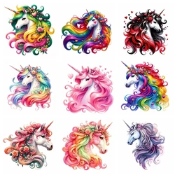 15CM Cartoon Cute color Unicorn Heat Transfer patch for clothing DIY children's printing, used for clothing ironing applications