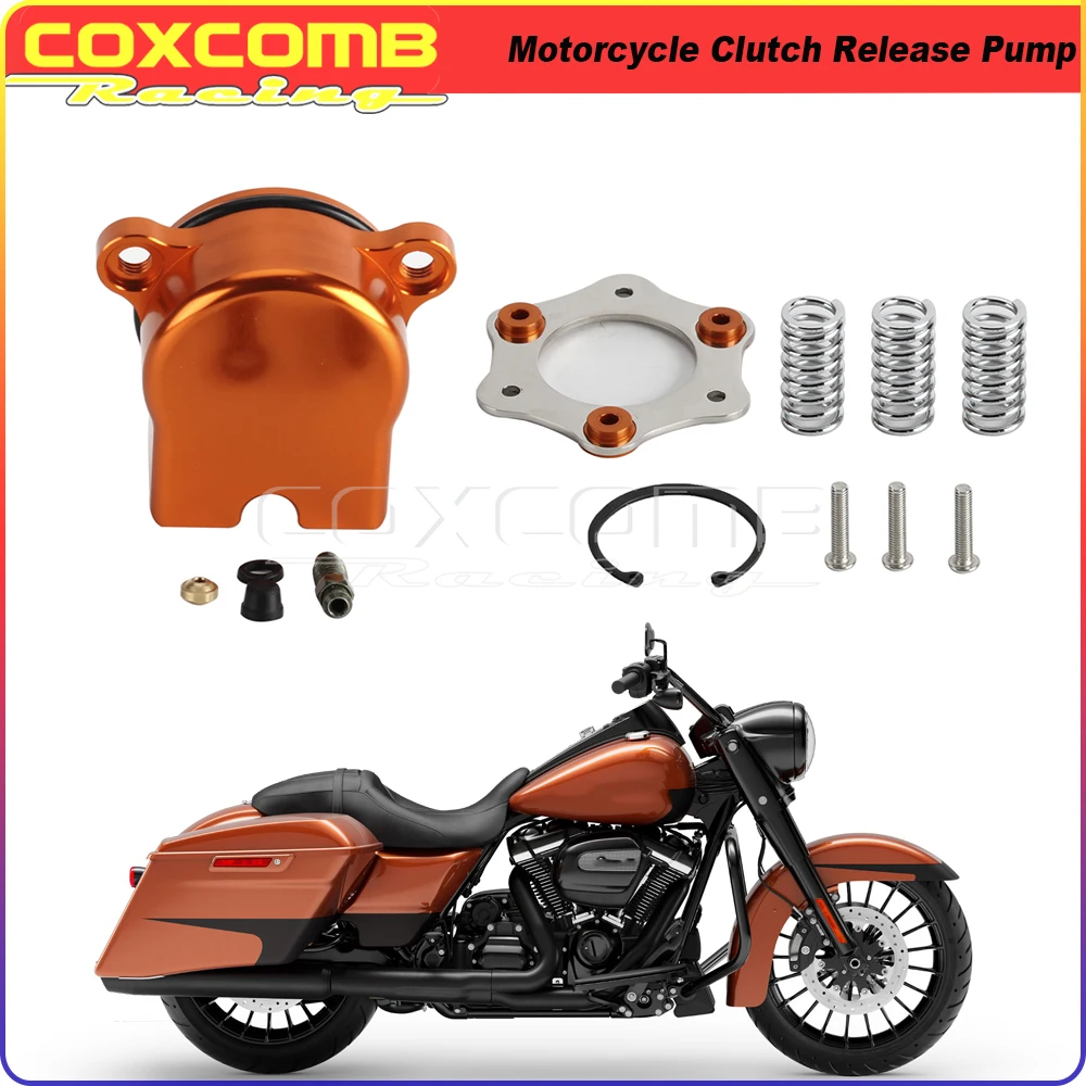 Motorfiets Stalen Besparende Koppelingspompset Oranje Accessoires Voor Harley Touring Flhr Flht Cvo Road King Street Glide 14-20