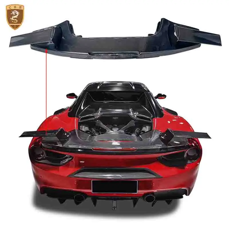 2015-2019 Convertible Sports Car Rear Spoiler For Ferrari 488 MSY Style Carbon Fiber Single Deck High Tail Wing 488 Accessories