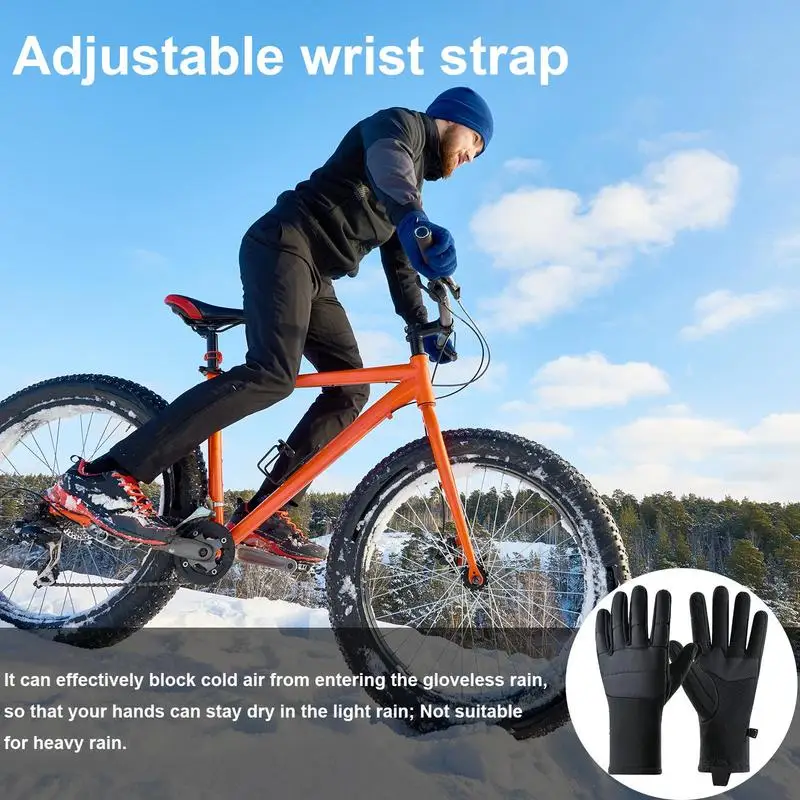 Thermische wind dichte wasserdichte Winter handschuhe fahren wind dichte Handschuhe Thermo-Fahrrad handschuhe rutsch feste verstellbare Handschuhe wind dicht