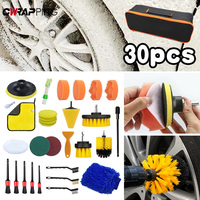 30Pcs Motorcycle Detailing Brush Set Auto Air Vents Rim Cleaning Brushes Sponges Towel Car Wash Detailing Tools Car Accessories