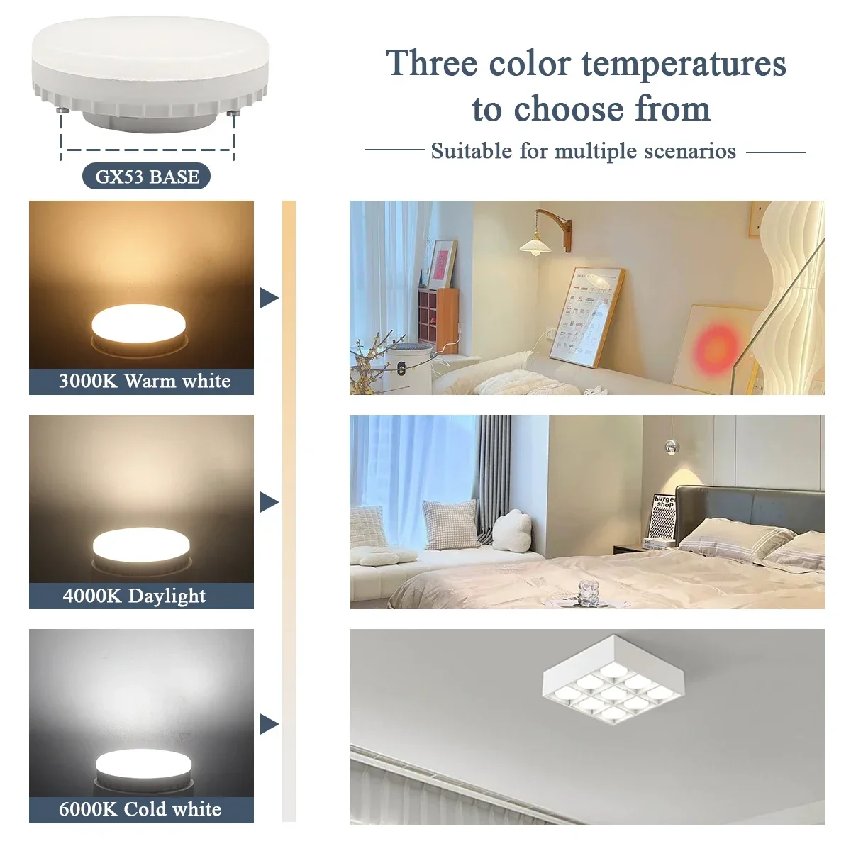 Led بقعة ضوء GX53 LED لمبة 220 فولت 5 واط-15 واط متجمد عفريت ضوء بارد 3000 كيلو 4000 كيلو 6000 كيلو عاكس 60 واط تجهيزات التحديثية المكافئة #4