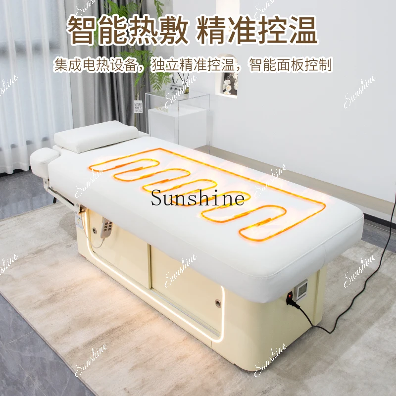 

Beauty salon special embroidery lifting multi-functional warm massage massage bed FT