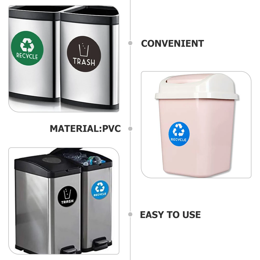 12 قطعة ملصقات فرز النفايات سلة المهملات صناديق إعادة تدوير تسميات كبيرة الحجم المواد البلاستيكية تصنيف القمامة الشارات