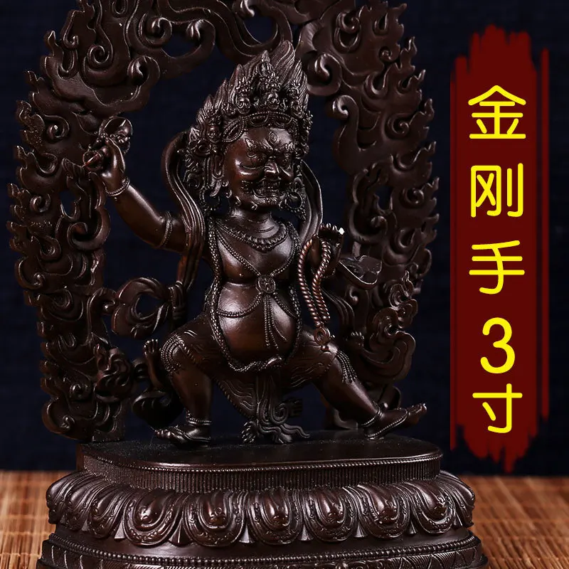 Vajrakhandara Bodhisattva Tibetan Tantric Antique-Style Bronze Buddha Statue with Backlight Ornament3Inch5Inch7Inch-sized statue