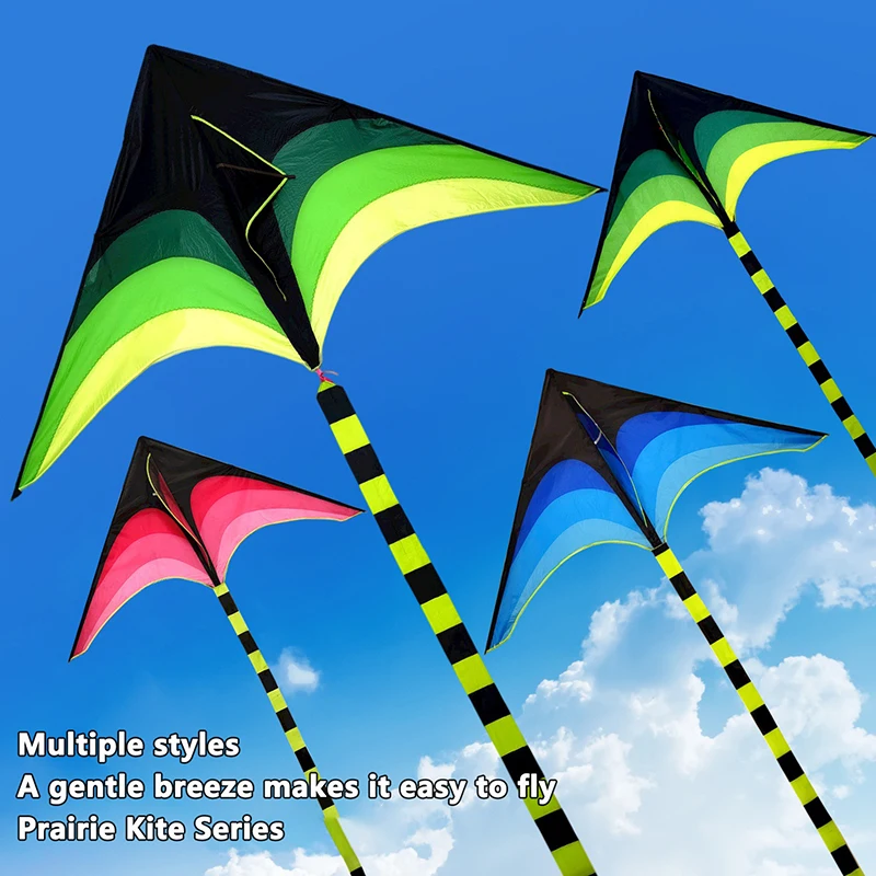Brinquedos infantis ao ar livre, pipa Prairie de 1,2m, fácil de voar, pipa triangular para adultos e crianças, fácil de instalar.