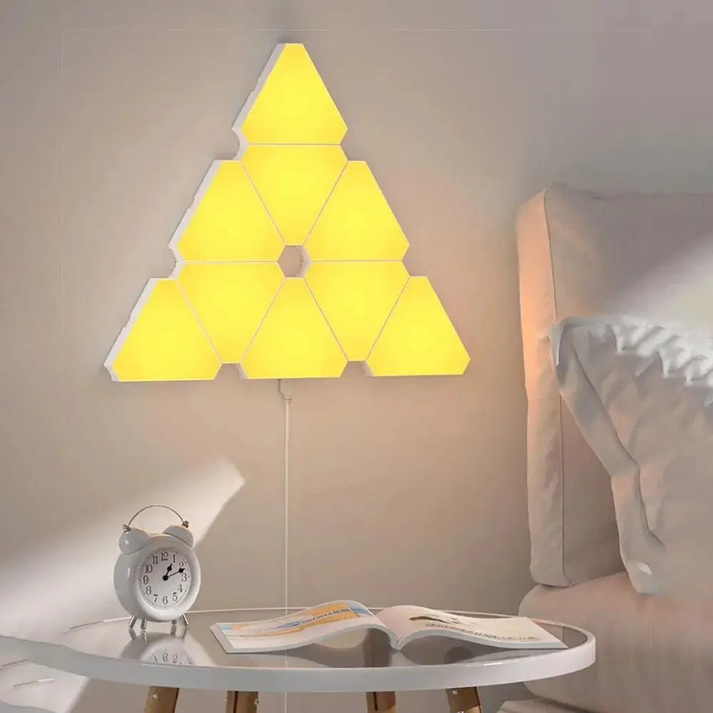 Indoor Atmosphere Wall Lamps RGB WIFI APP Bluetooth LED Triangle Quantum Lamp Night Light DIY Game Home Bedroom Decoration