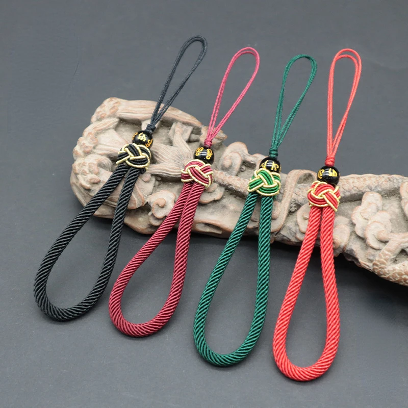 Handmade Phone Lanyard Dual Rope Anti-lost Anti-drop Keychain Wrist Sturdy Durable Strap Keycord Braided Bracelet Man For iPhone