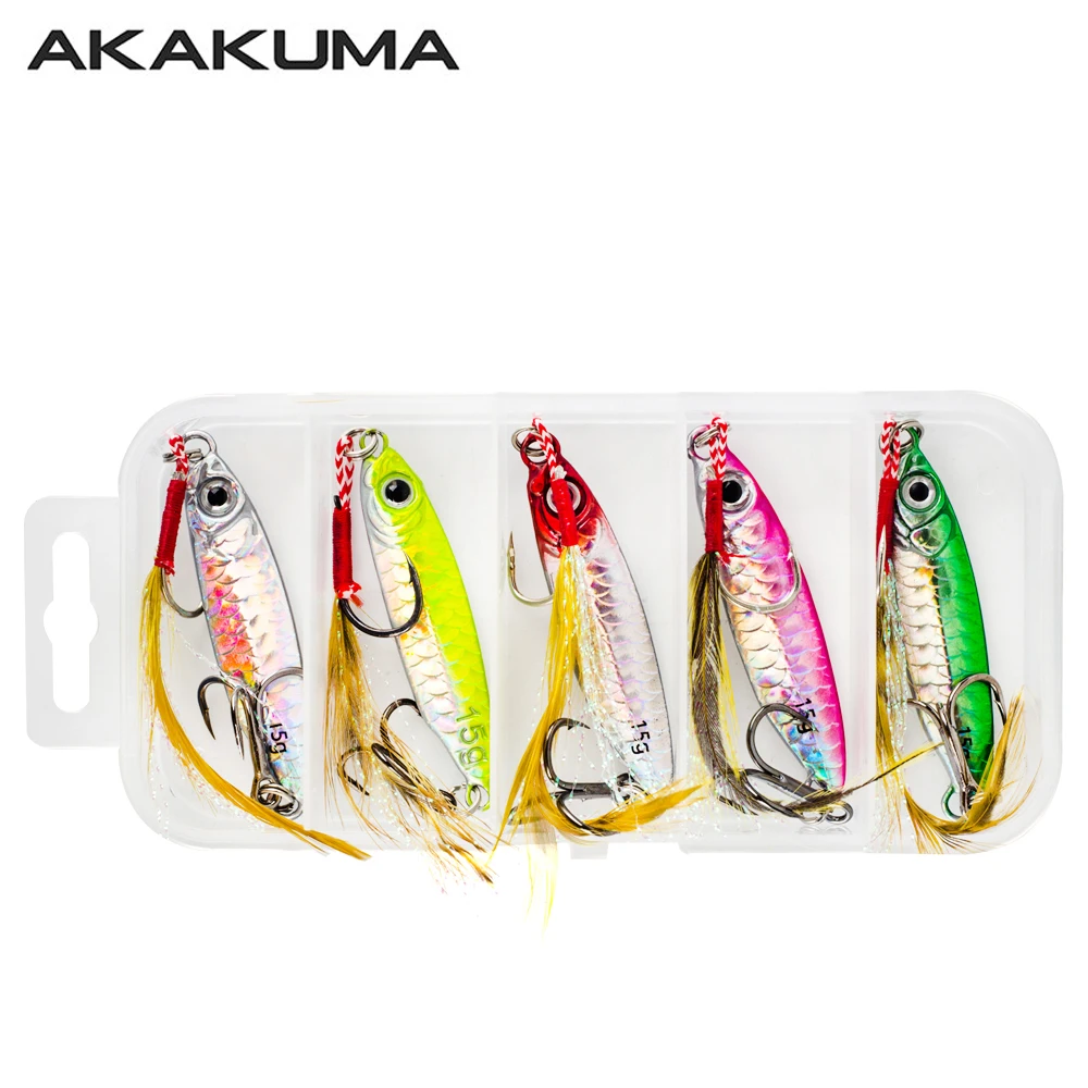 5 Peças Isca de Pesca de Afundamento Lento 7g-30g Jig de Arremesso Isca Rígida a Laser Acessórios de Pesca Isca de Pesca