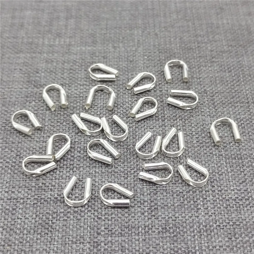 30pcs of 925 Sterling Silver Cable Thimble for Jewelry Making Wire Savers Guardian Protector