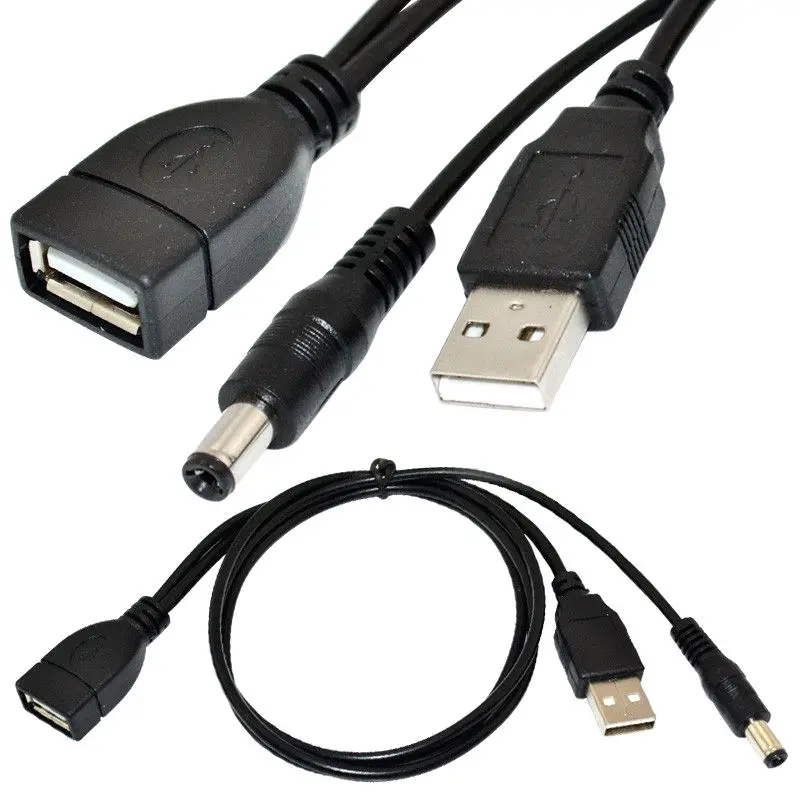 USB Hard Disk Cable USB M/F 5.5 DC 5V 1M 5.5 * 2.1 DC Power USB With Power Cable