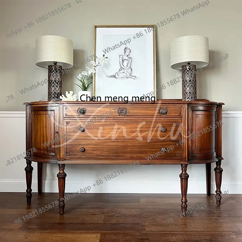 

E182 French antique side cabinet, locker, solid wood entrance porch table, rack, partition cabinet