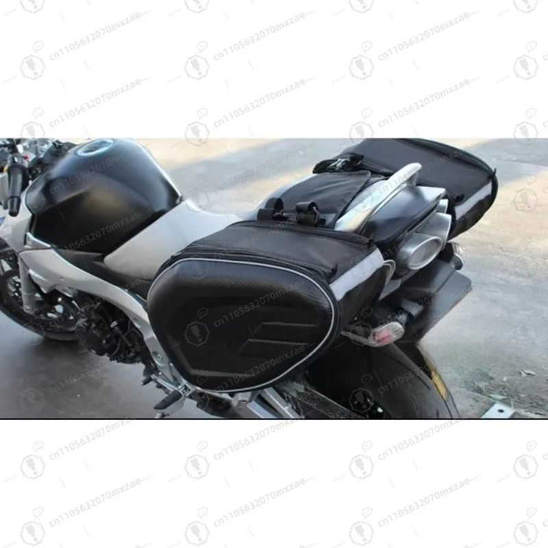 Accessoires de moto, sac de selle à surface dure, sac arrière pour bagages avec housse de pluie