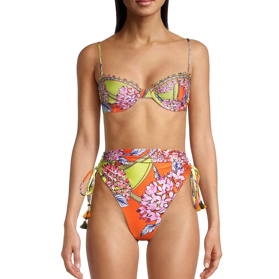 2024 Chic Printed Fashion bikini Set e Cover Up costumi da bagno a due pezzi da donna costumi da bagno Sexy da spiaggia costume da bagno di lusso Beachwear