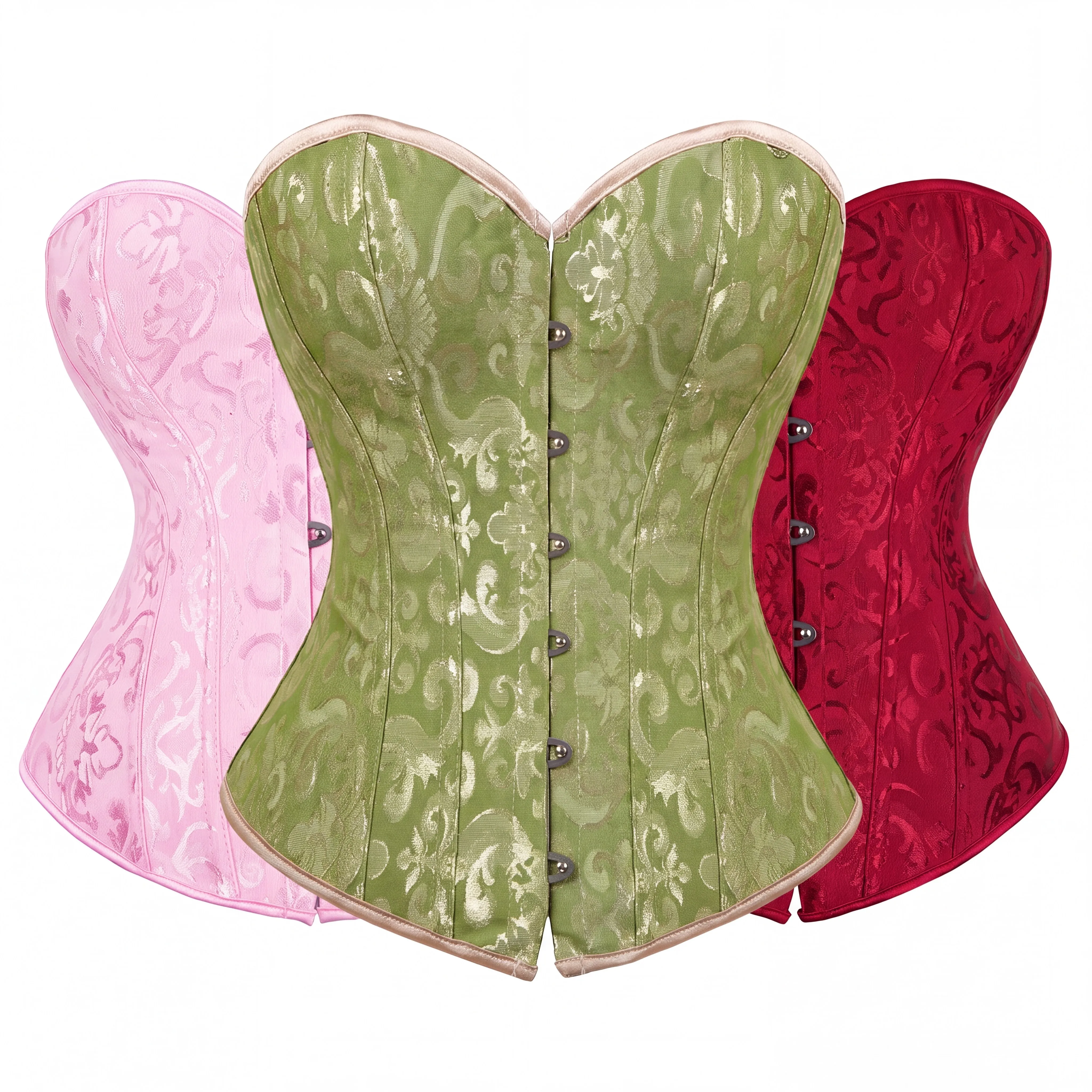 Women Brocade Lace Up Corset Top For Women Bustier Overbust Lingerie Gothic Steampunk Vintage Cosplay Costume