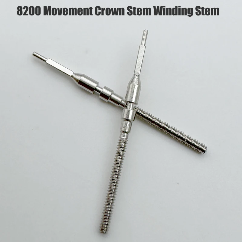 8200 Watch Winding Stem Steel Crown Stem Watch Accessories Fit 8200 Movement Watch Crown Stem Repair Replacement Components
