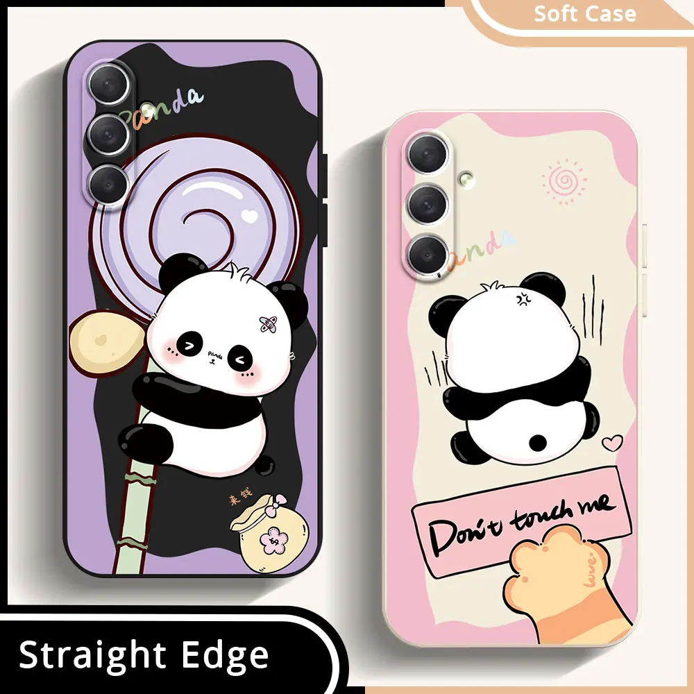 Phone Case For Samsung Galaxy M54 M52 M53 M33 M32 M14 M13 F54 5G M22 M12 F12 Soft Silicone TPU Shockproof Back Cover Cute Panda