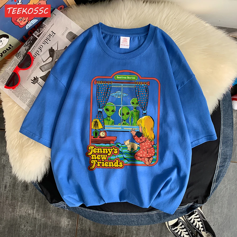 Bedtime Stories Jenny'S New Friends Print Man Tees Fitting Daily Tee Clothing Leisure Home T Shirt Pleasure Youth Clothing