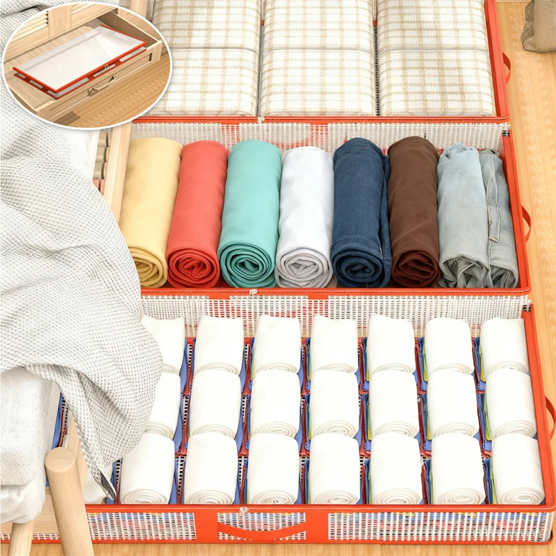 

Ящик для хранения под кроватью с ручками Складной ящик для хранения Классификация носков для одежды Органайзер Герметичные сумки для хранения с выдвижным ящиком