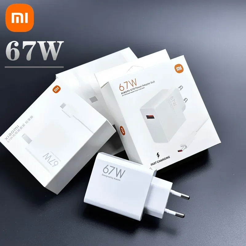 

Original Xiaomi 67W Charger Fast MDY-12-EH EU Plug Charge Power Adapter For Mi 12 11 Ultra RedMi Poco X5 X4 Usb 6A Type C Cable