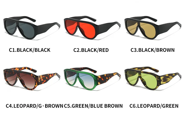Luxus Pilot Sonnenbrille Frauen Marke Design One Piece Shades Großen Rahmen Sonnenbrille Gelbe Linse Brillen Weibliche Shades – Detail 6