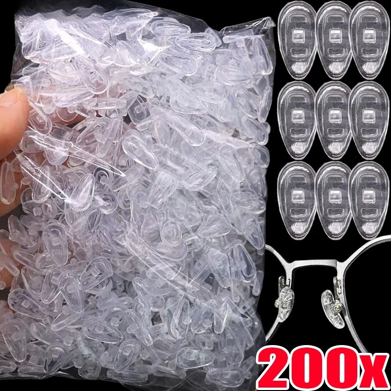 Clear Soft Silicone Eyeglasses Nose Pads Anti Slip No Pressure Spectacle Nose Cushions Glasses Replacement Parts Accessories