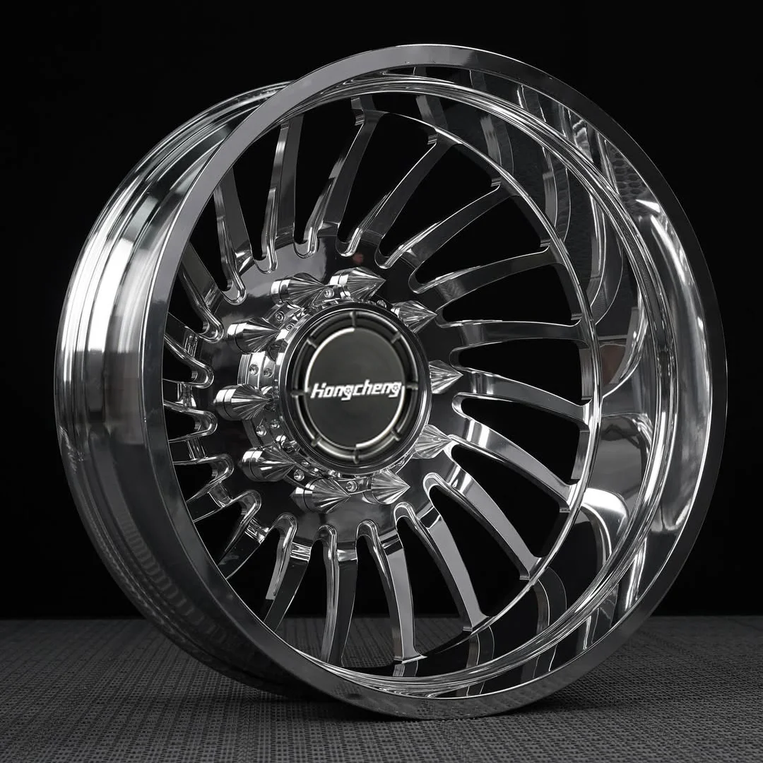 New style 24x12 24x14 26x16 Concave Forged 8x165.1 8x170 Polished Truck Wheels With Floating Caps For Toyota For Tacoma For Ford